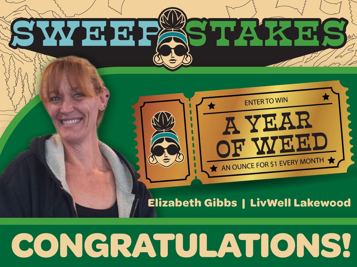 Photo of the winner of A Year of Weed sweep stakes