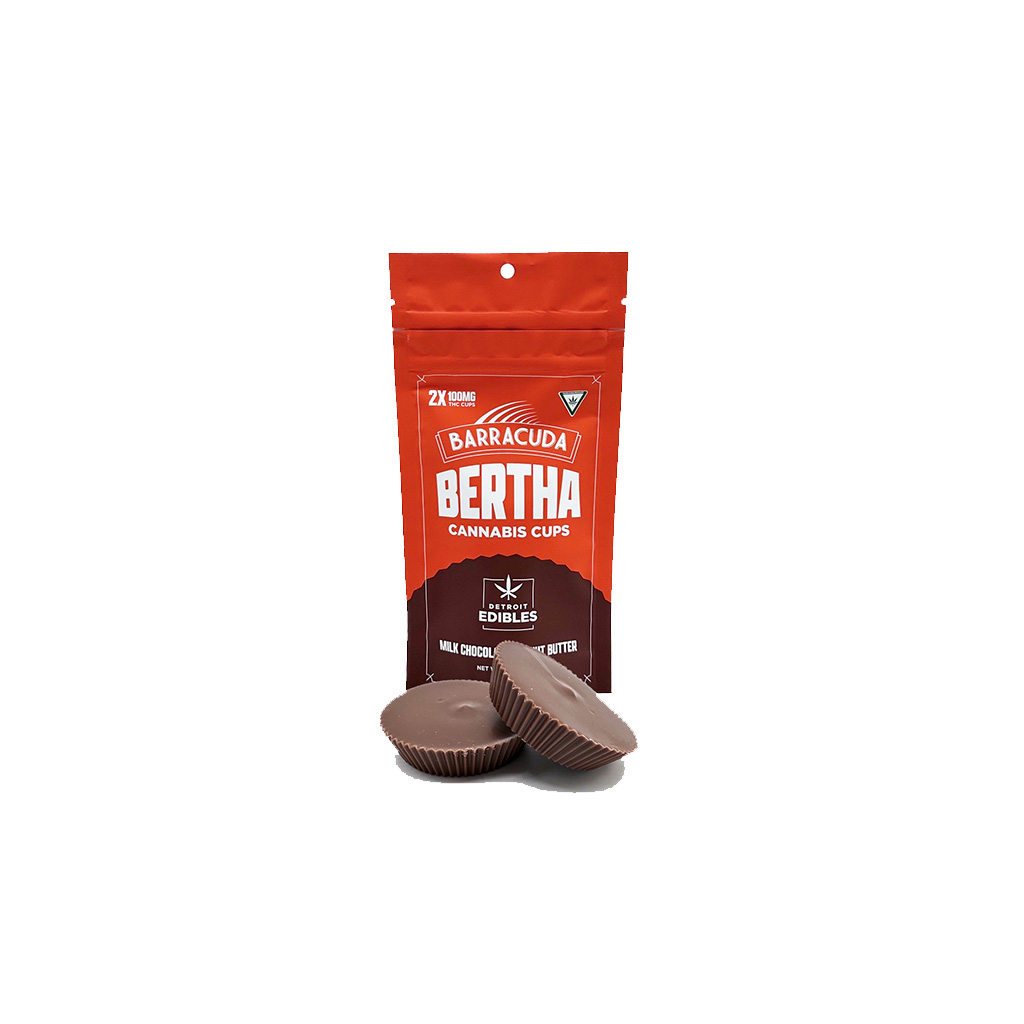 Detroit Edibles Barracuda Bertha Cannabis Cups Milk Chocolate & Pb 200mg (2 Ct)