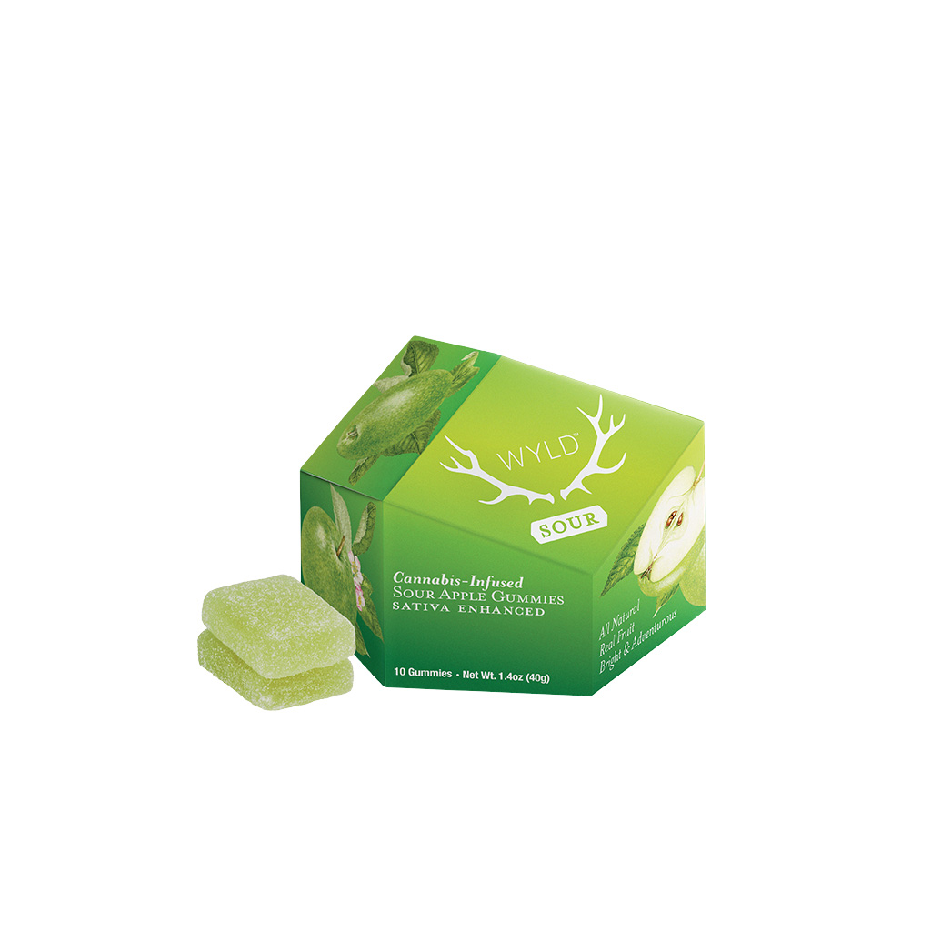 Wyld Sour Apple Sativa Gummies 100mg